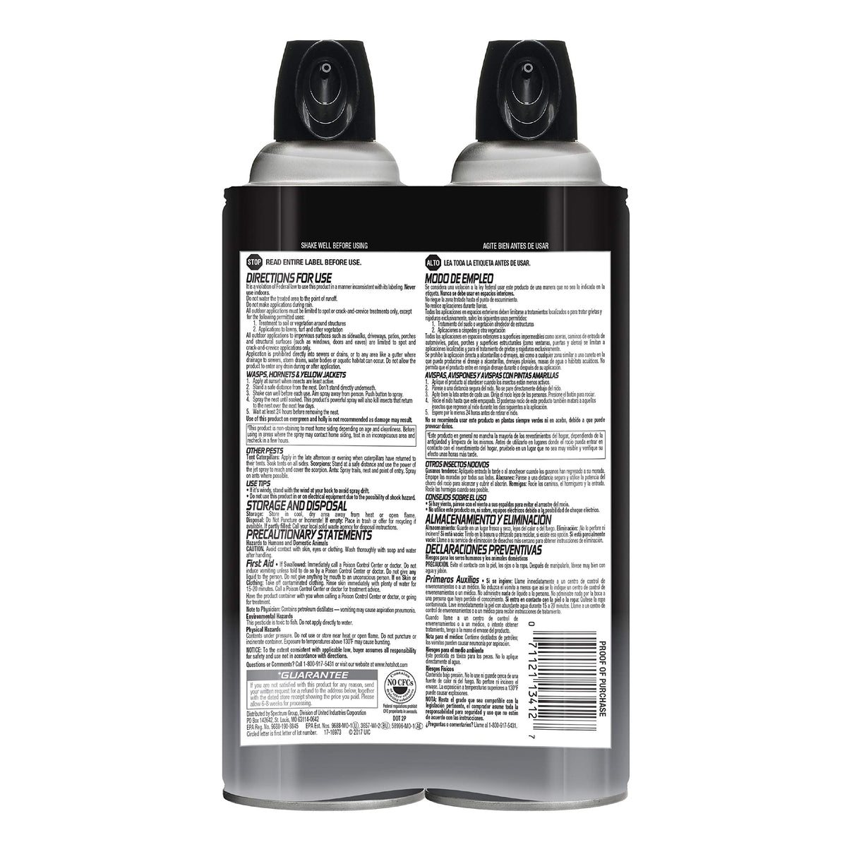 Hot Shot Wasp & Hornet Killer Spray, For Insects Eliminates the Nest, Sprays Up To 27 Feet, 14 fl Ounce, 2 Pack-UPStoxs