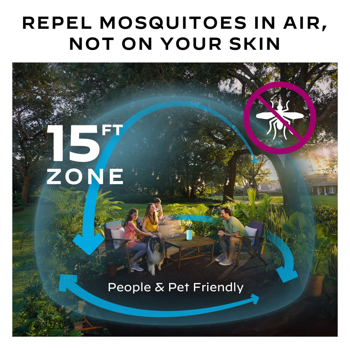 Thermacell Patio Shield Mosquito Repeller, Blue; Highly Effective Mosquito Repellent for Patio; No Candles or Flames, DEET-Free, Scent-Free, Bug Spray Alternative; Includes 12-Hour Refill-UPStoxs